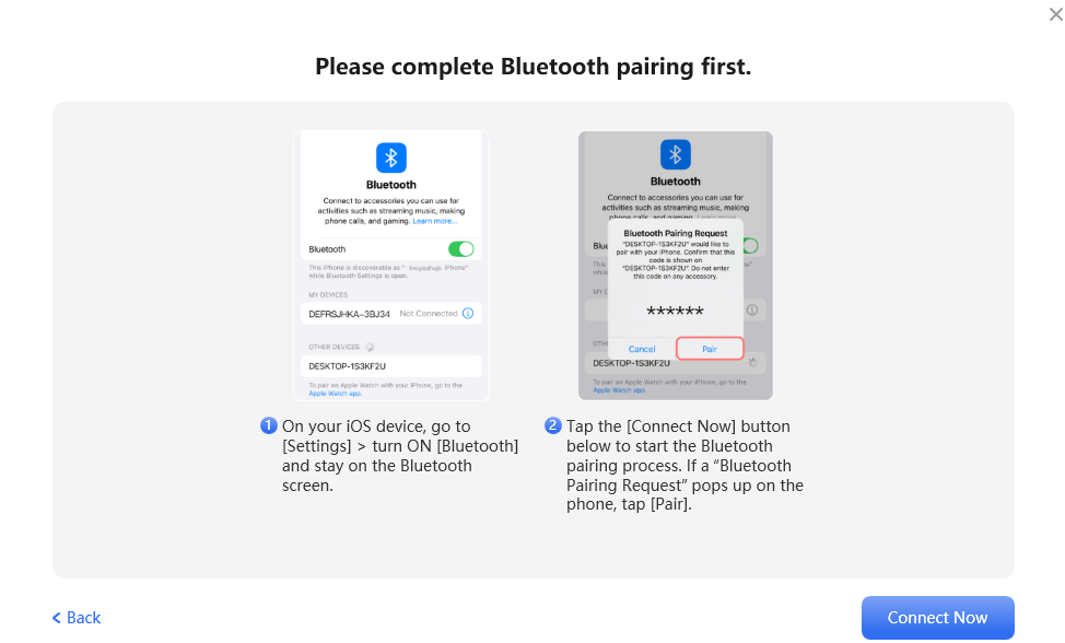Complete Bluetooth Pairing