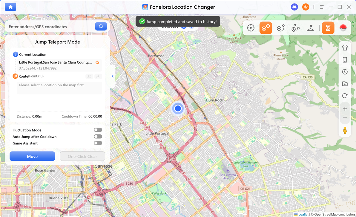 Changing GPS Location Completed