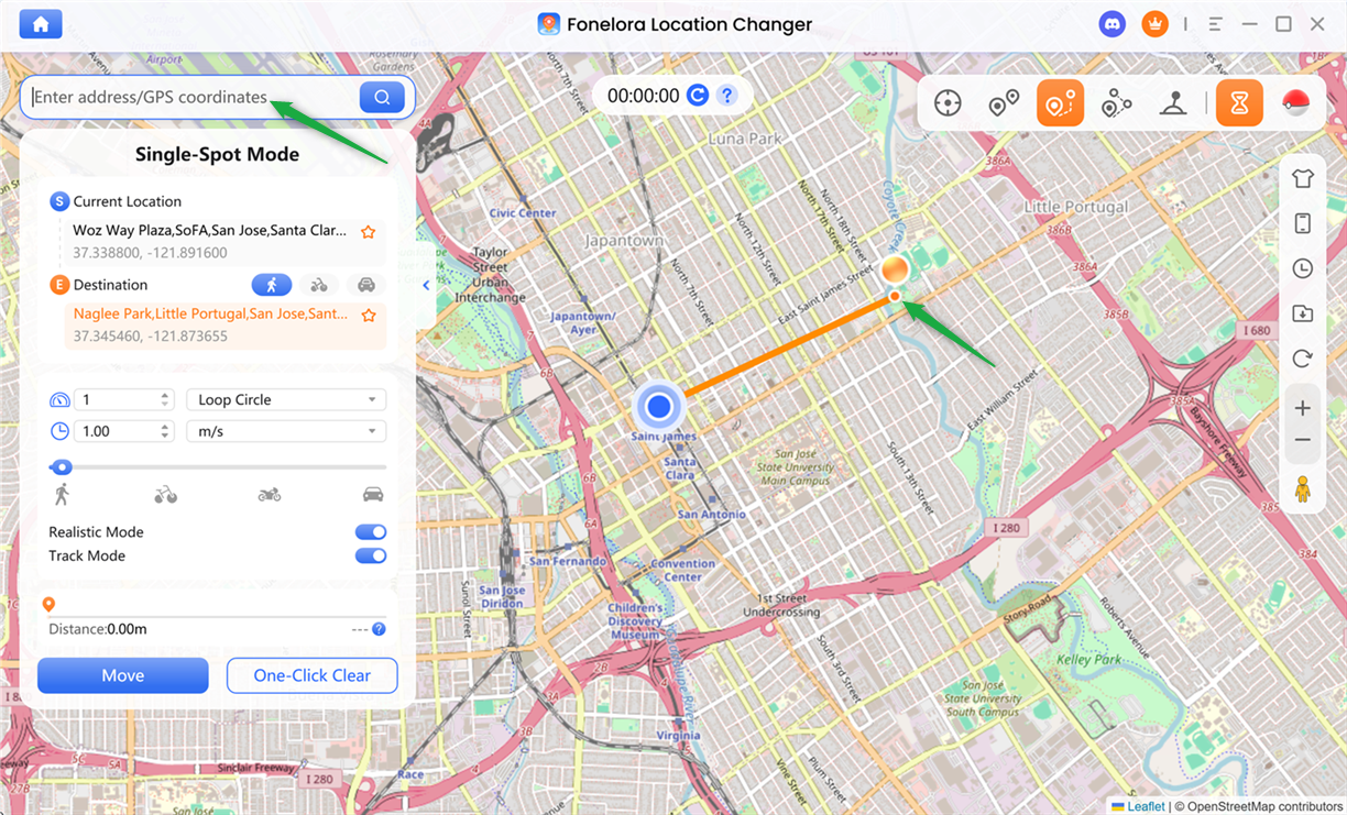 Select Destination on Map