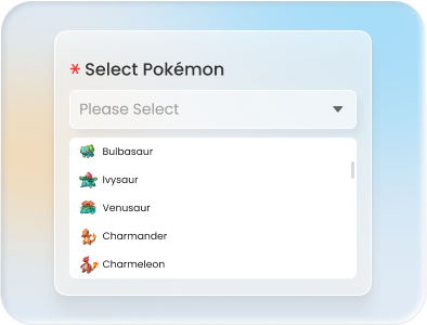 Step 1: Select your Pokémon from the dropdown list.