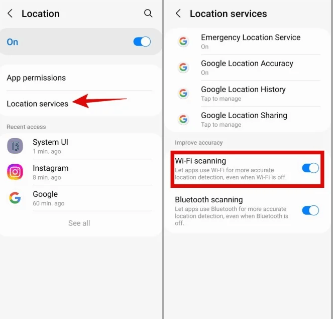 Disable Wi-Fi Scanning