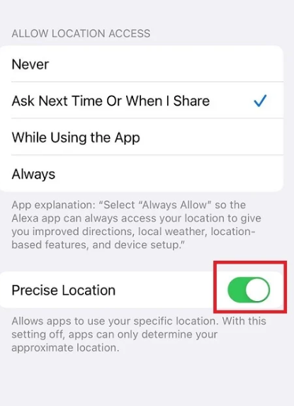 Turn on Precise Location