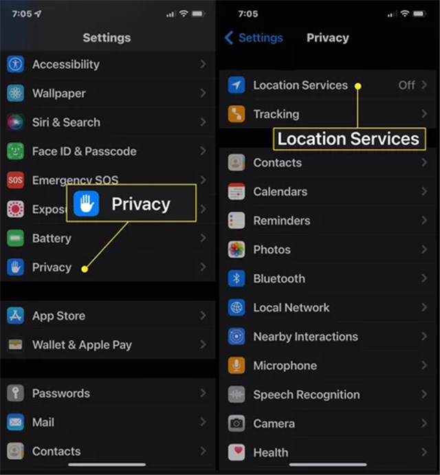 Tap Location Services